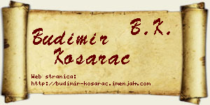 Budimir Košarac vizit kartica